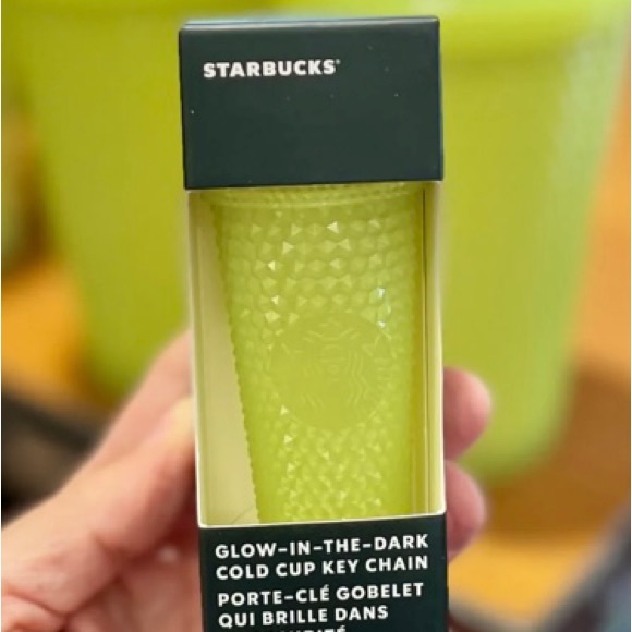 Starbucks Halloween Lemongrass Glow in Dark Keychain Studded Bling Ornament GITD - Picture 6 of 6